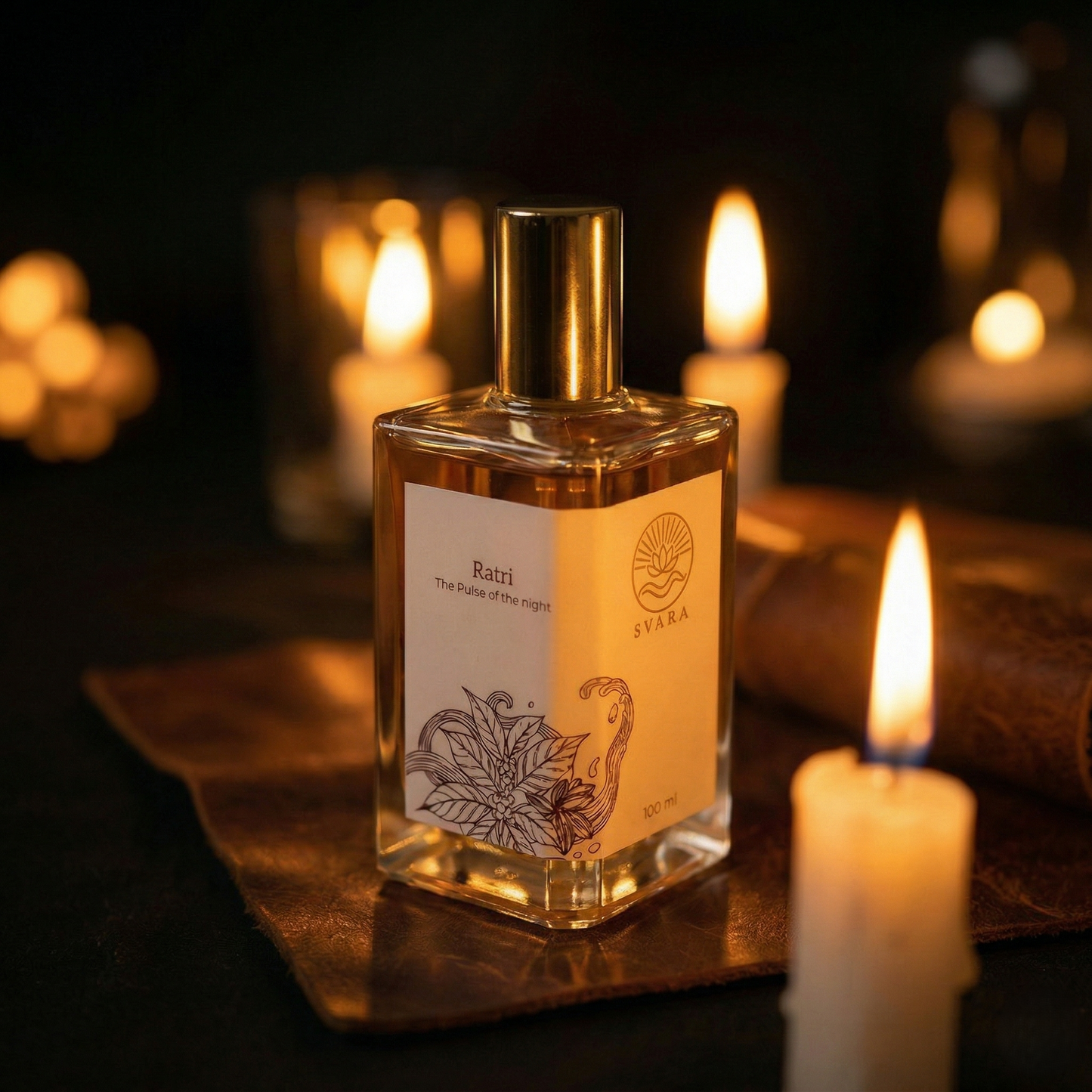 Long lasting oil based perfume India – Svara Ratri alcohol free oud vanilla amber fragrance for night