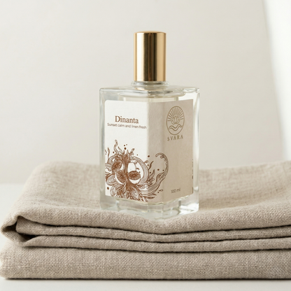 Svara Dinanta self care perfume India – golden hour evening ritual for grounded calm