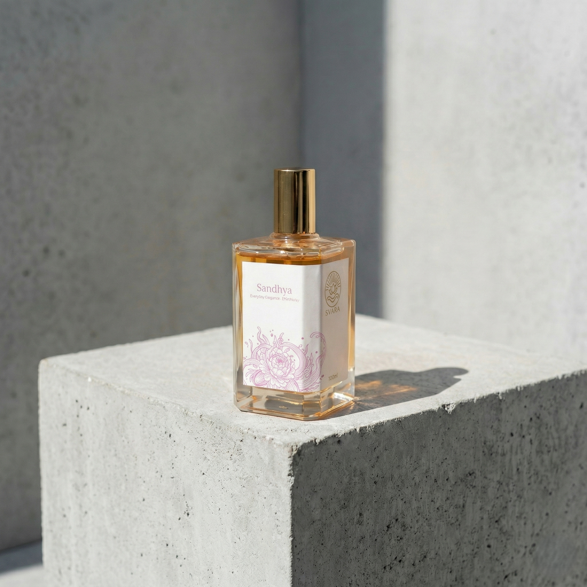 Sandhya alcohol free perfume India – floral sweet citrus wellness fragrance skin safe by Svara