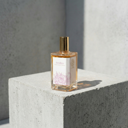 Sandhya alcohol free perfume India – floral sweet citrus wellness fragrance skin safe by Svara