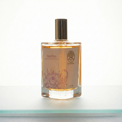 Sandhya natural perfume India – bergamot lime lavender and musk clean botanical fragrance by Svara