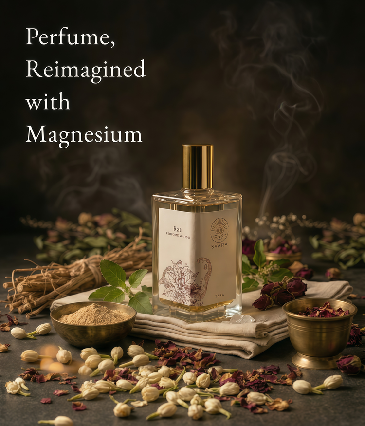 Svara alcohol free perfume India – magnesium oil based wellness fragrance with Indian botanicals