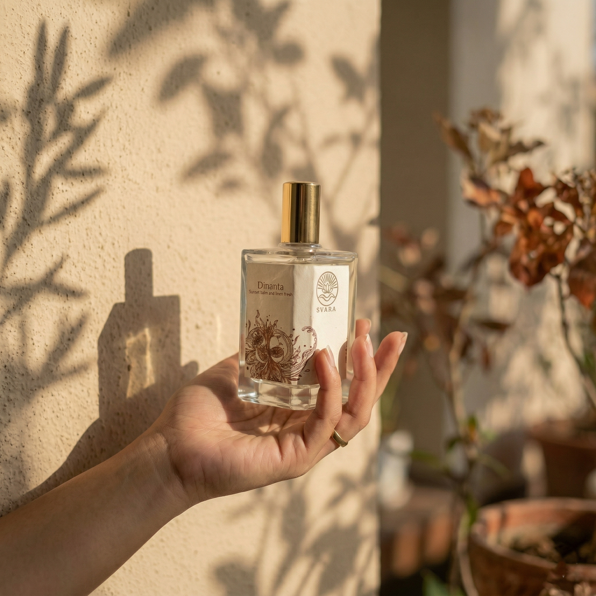 Svara Dinanta stress relief perfume India – bergamot mandarin wellness fragrance for calm energy
