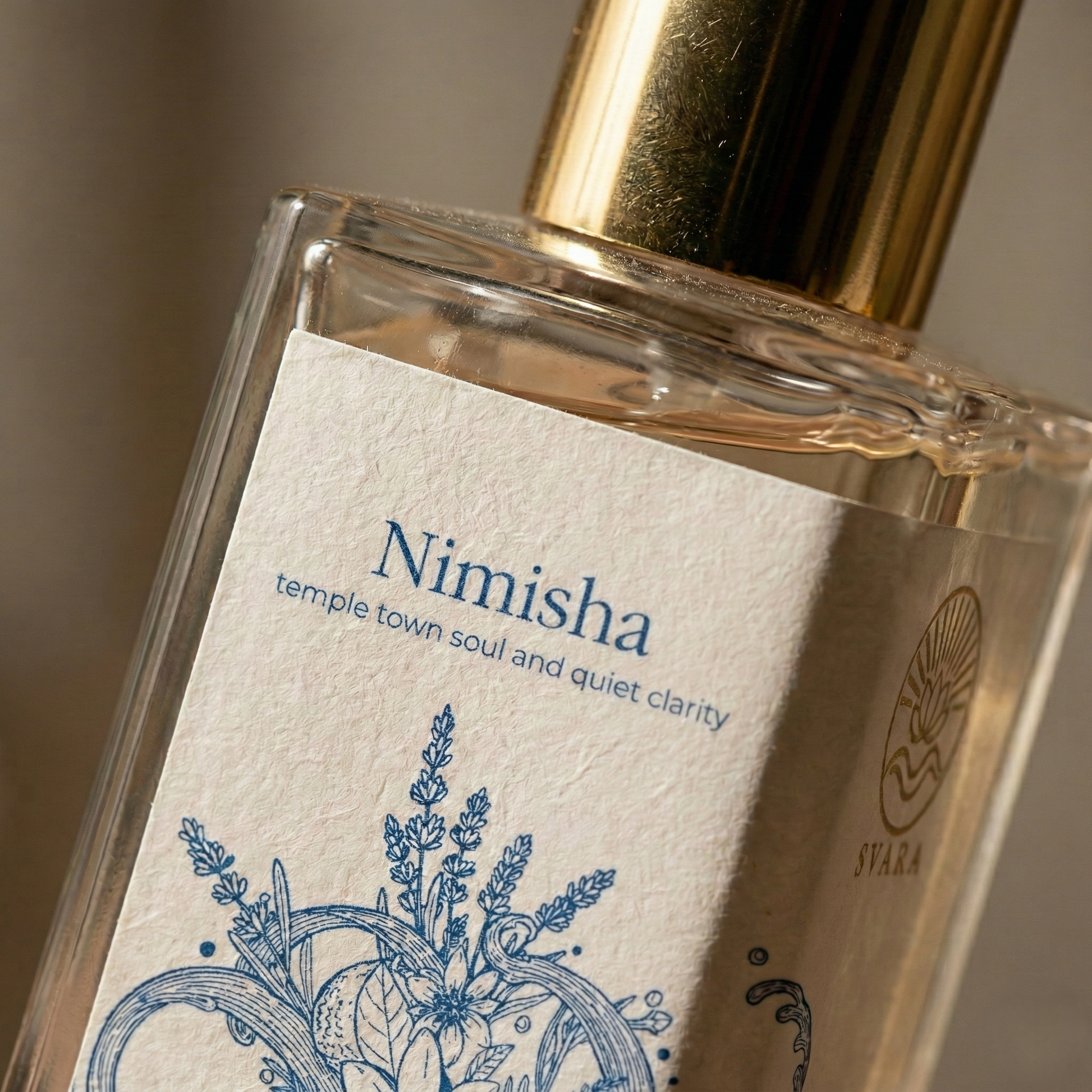 Svara Nimisha magnesium infused wellness perfume bottle – alcohol free lavender woody Indian fragrance