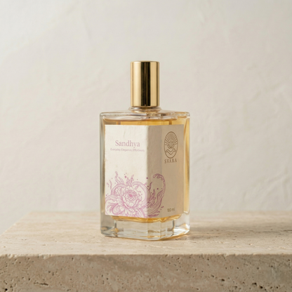 Svara Sandhya magnesium infused wellness perfume bottle – alcohol free floral citrus everyday fragrance India