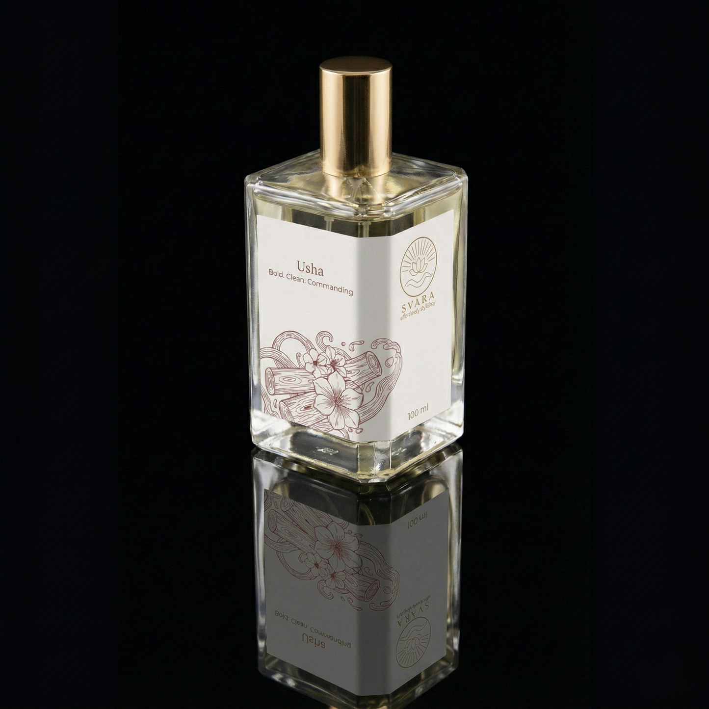 Svara Usha alcohol free perfume India – crisp metallic clean musk and leather chemical free fragrance