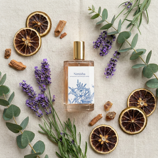 Svara Nimisha wellness gift India – magnesium infused lavender woody perfume for mindful gifting